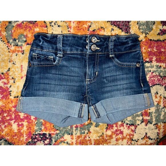 Jordache Girld Indigo Blue Denim Shorts (5) - Picture 1 of 3